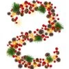 [ Timer ] 9FT Prelit Christmas Garland With Lights Battery Operated Garland String Lights 30LED Warm White Lights 52 Red Berries 35 Pinecones Christmas Decorations Indoor Outdoor Xmas Home Decor -National Tree Company Sale Shop 51OpIU3RNiL