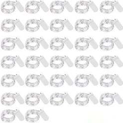 32 Pcs 10ft 30 LED Fairy Lights Battery Operated Waterproof Copper Wire Mini String Lights Firefly Starry Moon Lights For Jars DIY Gifts Wedding Party Bedroom Patio Decorations Christmas(Warm White) -National Tree Company Sale Shop 51P1EBVDsDL. AC