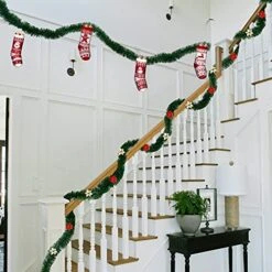 TURNMEON 2 Pack Total 66 Foot Christmas Garlands Greenery Decorations, Each 33 Ft Artificial Soft Green Pine Xmas Garland For Stairs Mantle Fireplace Christmas Decoration Outdoor Indoor Home Holiday -National Tree Company Sale Shop 51P5GjwB7pL