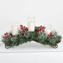Woofty 18.5 Inch Christmas Candle Holder Centerpiece, Pine Cones And Red Berry Table Centerpiece With 3 Candle Holders Table Accent Centerpiece For Festival Home Decoration 10 Woofty 18.5 Inch Christmas Candle Holder Centerpiece, Pine Cones And Red Berry Table Centerpiece With 3 Candle Holders Table Accent Centerpiece For Festival Home Decoration -National Tree Company Sale Shop 51PquuxcYSL