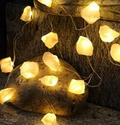 Genuine Rose Quartz Crystal Decorative String Lights Raw Stone Color Changing 8.5ft 20 LEDs USB Plug In Battery Operated With Remote For Bedroom Chakra Décor Nature Ornaments Nightlight Wedding Décor -National Tree Company Sale Shop 51PrKmwTKvL