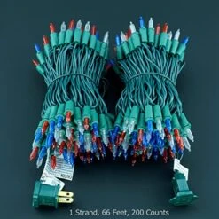 YULETIME Red White & Blue LED Christmas Lights With Green Wire, 66 Feet 200 Count UL Certified Commercial Grade String Light Set For Independence Day Patriotic Holidays (Red White & Blue) -National Tree Company Sale Shop 51PvEBEOk6L