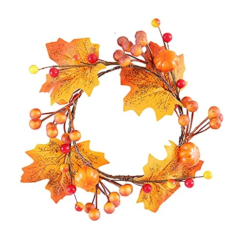 Babody 6Pcs Mini Candle Ring Wreath, 4.7In Articial Maple Leaves Candle Ring Candle Christmas Candle Holder Ring Fall Maple Leaf Candle Ring, Orange, 210609XU05 6pcs 805 1636215051 5 Babody 6Pcs Mini Candle Ring Wreath, 4.7In Articial Maple Leaves Candle Ring Candle Christmas Candle Holder Ring Fall Maple Leaf Candle Ring, Orange, 210609XU05 6pcs 805 1636215051 - Image 3