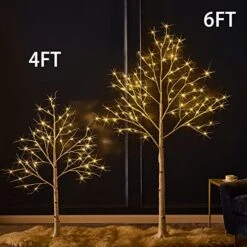 Fudios Lighted Birch Trees 6FT 96LED, Pre Lit White Tree Lights Plug In For Home Christmas Wedding Party Decoration Inside Outside Use 2sets -National Tree Company Sale Shop 51QmgKB7WYL