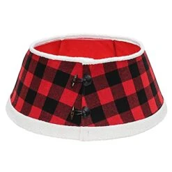 New Traditions - Buffalo Check Stand Band Christmas Tree Collar With Toggle - Black/Red -National Tree Company Sale Shop 51Qx0PYt8yL