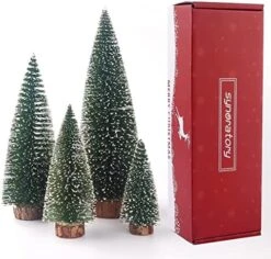 Small Christmas Tree,Mini Christmas Tree, Mini Pine Tree, Bottle Brush Fake Trees With Wooden Base For Tabletop Decorative (Plant Green) -National Tree Company Sale Shop 51R0ej98yqL. AC