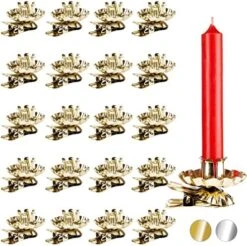 BRUBAKER 20 Pack Tree Candle Holders For Christmas Tree - Gold - Traditional Vintage Candle Holders With Clip -National Tree Company Sale Shop 51RCRxYySKL. AC