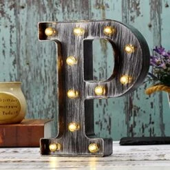 Retro Led Marquee Letter Lights - Industrial, Vintage Style Light Up Letters Alphabet Sign For Cafe Wedding Birthday Party Christmas Lamp Home Bar Initials Decor - E -National Tree Company Sale Shop 51RDw6eb74L. AC