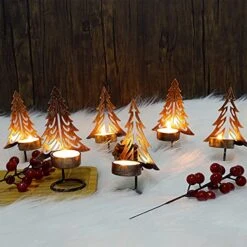 Juegoal Set Of 6 Tea Light Candle Holders, Christmas Decorations Metal Xmas Tree Table Candle Holder, Rust-Proof Tabletop Tealight Centerpiece And Display For Holiday Home Mantel Fireplace 14 Juegoal Set Of 6 Tea Light Candle Holders, Christmas Decorations Metal Xmas Tree Table Candle Holder, Rust-Proof Tabletop Tealight Centerpiece And Display For Holiday Home Mantel Fireplace -National Tree Company Sale Shop 51RHlw7GUwL