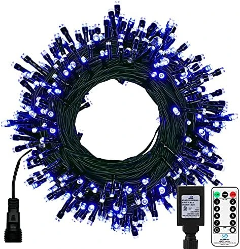 Christmas String Lights - 98FT 300 LED Twinkle Fairy Lights String With 8 Light Modes For Christmas Trees Garland Wreath Wedding Indoor Outdoor Holiday Decorations - Blue 8 Christmas String Lights - 98FT 300 LED Twinkle Fairy Lights String With 8 Light Modes For Christmas Trees Garland Wreath Wedding Indoor Outdoor Holiday Decorations - Blue - Image 6