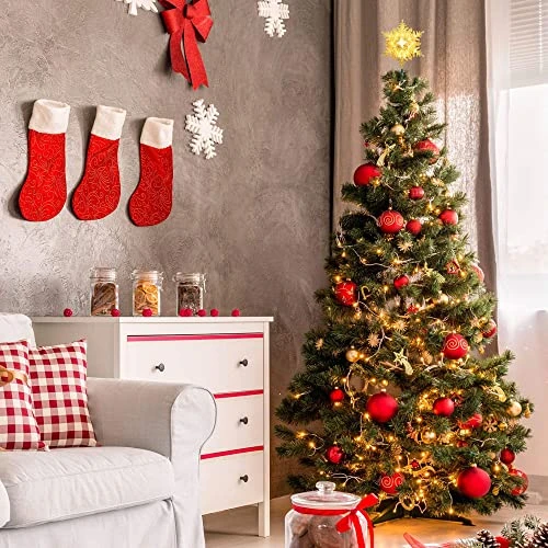 Brizled Lighted Tree Topper, 9.25’’ Gold Glitters Plated Snowflake Christmas Tree Topper With 20 Count Warm White Lights, UL Listed Plugin Xmas Treetop For Christmas Tree Top Home Holiday Decorations 6 Brizled Lighted Tree Topper, 9.25’’ Gold Glitters Plated Snowflake Christmas Tree Topper With 20 Count Warm White Lights, UL Listed Plugin Xmas Treetop For Christmas Tree Top Home Holiday Decorations - Image 4