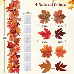 3 Pack Fall Decor For Home Fall Leaves Garland Thanksgiving Decorations Indoor Outdoor 5.8Ft/Piece Artificial Maple Leaf Garland For Autumn Harvest Halloween Party Thanksgiving Door Decor (Red) -National Tree Company Sale Shop 51RnO9YFMqL