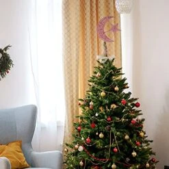 ABOOFAN Christmas Tree Topper Moon And Star Tree Topper Glitter Star Tree Topper Christmas Tree Decorations For Holiday Wedding Birthday Christmas Table Ornaments -National Tree Company Sale Shop 51RqBrPCqjS