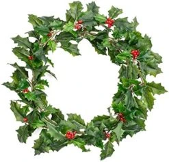 Weather Resistant Holly Candle Ring With Red Berries - Real Touch Artificial Lifelike Holly Candle Ring For Indoor Or Outdoor Christmas Holiday Decoration By Factory Direct Craft (10" Dia) -National Tree Company Sale Shop 51RyI9 GKpL. AC