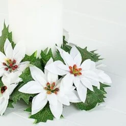 Factory Direct Craft Set Of 2 Artificial Frosted Fern Christmas Candle Rings Faux Winter Greenery Holiday Candle Rings For Pillar Candles - Use As A Small Christmas Wreath Decoration Too! -National Tree Company Sale Shop 51S5xpTVAfL. AC