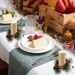 20 Pieces Mini Christmas Wreath Christmas Candle Holder For Pillar Candles, 10 Pieces Votive Candle Berry Ring With Pinecones And 10 Pieces Metal Candle Holders For Wedding Christmas Party Decoration -National Tree Company Sale Shop 51SI28tu9sL