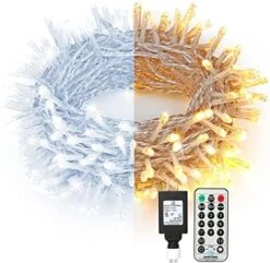 Brizled Christmas Lights, 65.67ft 200 LED Tree Lights Color Changing, 11-Function Warm White & Multicolor Christmas Lights, Connectable 24V Adapter Christmas Lights With Remote For Xmas Tree Party -National Tree Company Sale Shop 51SQZOMwSnL. AC