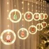 MILEXING Christmas Window Lights, 10 Round Lights 120 LED Lights Christmas Decorations Indoor, Battery Operated Christmas Curtain Lights 9.84 Ft Waterproof String Light For Bedroom Party Decor -National Tree Company Sale Shop 51Sfv72npTL