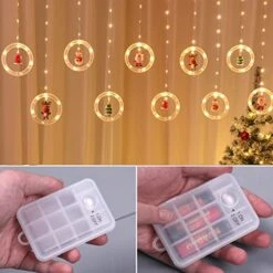 MILEXING Christmas Window Lights, 10 Round Lights 120 LED Lights Christmas Decorations Indoor, Battery Operated Christmas Curtain Lights 9.84 Ft Waterproof String Light For Bedroom Party Decor -National Tree Company Sale Shop 51SlzcgBjlL