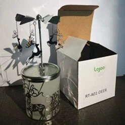 ILaJao Rotary Tea Light Carousel Angel Rotary Candle Holders Spinning Tealight Holders Christmas Decoration For Tabel Centrepieces Gift For Mom Women Wife Birthday-6 ¼ Inch Tall（Nordic Elk） -National Tree Company Sale Shop 51TKhxnkIIL