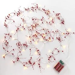 JOYIN 10ft Christmas Berry Lighted Beaded Garland, 39 LED Decorative Prelit Garland, Indoor And Outdoor Decorations For Home, Parties And Christmas Holiday -National Tree Company Sale Shop 51TUHO7FDyL