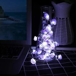 EhomeTronics Decorative String Lights, Natural Amethyst Lights 30 LEDs 10ft Fairy Crystal Lights Battery Powered Remote Control Waterproof Raw Stones For Indoor Bedroom Christmas DIY White-Purple -National Tree Company Sale Shop 51TcFI83FfL