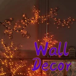 Fudios Lighted Halloween Garland With 120 Orange And Purple LED Fairy Lights For Mantle, Halloween Black Garland With Lights 8 Functios Battery Operated 6FT Indoor Outdoor Home Wall Decoration -National Tree Company Sale Shop 51Th422Wj8L