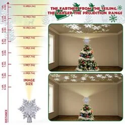 Christmas Tree Topper Lighted, Snowflake Tree Topper Projector With LED Rotating, 3D Hollow Glitter Sliver Lighted Tree Topper Star, Xmas Tree Topper Star For Christmas Tree Decorations (Silver) 14 Christmas Tree Topper Lighted, Snowflake Tree Topper Projector With LED Rotating, 3D Hollow Glitter Sliver Lighted Tree Topper Star, Xmas Tree Topper Star For Christmas Tree Decorations (Silver) -National Tree Company Sale Shop 51ThQ3wZ4tL