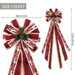MOLILI Christmas Tree Topper Bows With Long Streamers,44.5x13 Inches Red Truck Buffalo Plaid Ribbon Bow Christmas Decorations,Rustic Farmhouse Banister Christmas Tree Ornament Red -National Tree Company Sale Shop 51Tk6MaXPmL