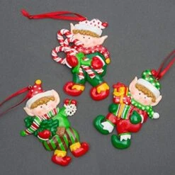 Shatchi Christmas Tree Hanging Decorations Elf Holding Gifts Candy Christmas Xmas Tree Wall Home Décor Ornaments 3pcs Set -National Tree Company Sale Shop 51U0 ydfzL. AC