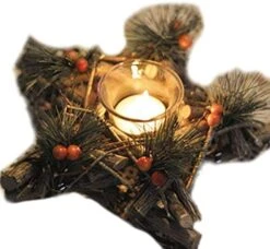 ChezMax Candle Rings Berry Tea Light Ring Small Candle Wreaths Berry Candle Holder Table Decoration For Christmas Valentine's Day Thanksgiving Day Dinner Party Wedding Diameter 4" 4 PCS -National Tree Company Sale Shop 51U9rMytIoL. AC