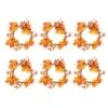 UUHUKP 6 Pack Christmas Candle Ring, 8.7 Inch Mini Berries Holder Stand Garland With Pumpkin And Maple Leaf For Home Party Halloween Xmas Wedding Decoration, Orange (210609XU05-HS6-10509-1852280341) -National Tree Company Sale Shop 51UHrnNs4dS 1
