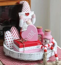 Valentines Day Tiered Tray Decor, 1 Valentine’s Day Wood Book Stack, 1 Bead Garland For Valentine, Be Mine Valentine Mini Faux Decorative Books Bundle, Farmhouse Valentine Decor For Table Mantle -National Tree Company Sale Shop 51UPyPLxXEL