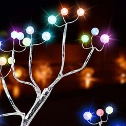 Tabletop RGB Color Changing Bonsai Tree Light,36L LED Fairy Tree Lamp,USB Battery Operated Remote Control 16 Color DIY Branches Artificial Tree,USB Battery Operated 6 Hour Timer(Crack Ball) -National Tree Company Sale Shop 51UjtE268FL