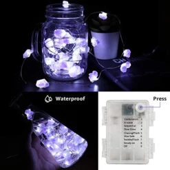 EhomeTronics Decorative String Lights, Natural Amethyst Lights 30 LEDs 10ft Fairy Crystal Lights Battery Powered Remote Control Waterproof Raw Stones For Indoor Bedroom Christmas DIY White-Purple -National Tree Company Sale Shop 51UqfFdsozL