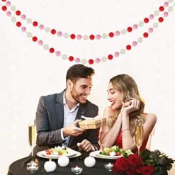 60 Balls Valentine's Day Felt Ball Garlands - Valentines Decorations - Valentines Red Pink White Pom Pom Garlands For Home Tree- Valentine's Day Indoor Outdoor Home Office Hanging Decor - 25mm -National Tree Company Sale Shop 51VHIMk0apL