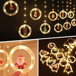 MILEXING Christmas Window Lights, 10 Round Lights 120 LED Lights Christmas Decorations Indoor, Battery Operated Christmas Curtain Lights 9.84 Ft Waterproof String Light For Bedroom Party Decor -National Tree Company Sale Shop 51VZxJ6dNpL
