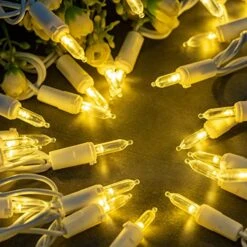 YULETIME Warm White LED Christmas Lights With White Wire, 66 Feet 200 Count UL Certified Commercial Grade LED Holiday String Light Set (Warm White - White Wire) -National Tree Company Sale Shop 51VbZKqtfPL