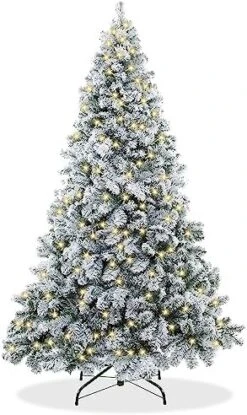 Casafield 9FT Realistic Snow-Flocked Pine Artificial Holiday Christmas Tree With Sturdy Metal Stand -National Tree Company Sale Shop 51WFhCZZukL. AC