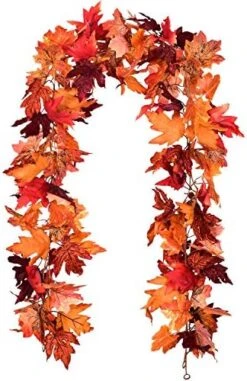 Artiflr 2 Pack Fall Garland Maple Leaf Clearance, 5.9Ft/Piece Hanging Vine Garland Artificial Autumn Foliage Garland Thanksgiving Decor For Home Wedding Fireplace Party Christmas -National Tree Company Sale Shop 51WIHBCKMsL. AC