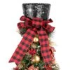 Christmas Tree Topper Hat, Homgaty Sequins Bling Bowler Derby Hat With Lattice Bow And Long Ribbon, Christmas Tree Decorations Topper Hat Ornament For Holiday Home Decor (Black) 2 Christmas Tree Topper Hat, Homgaty Sequins Bling Bowler Derby Hat With Lattice Bow And Long Ribbon, Christmas Tree Decorations Topper Hat Ornament For Holiday Home Decor (Black) -National Tree Company Sale Shop 51WV5d6sghL