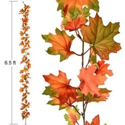 Lvydec 2 Pack Maple Leaves Fall Garland - 6.5ft/Strand Artificial Fall Foliage Garland Colorful Autumn Decoration For Home Wedding Party Thanksgiving -National Tree Company Sale Shop 51WdRAFhpyL