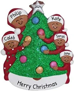 Personalized Family Ornament 2022 - Family Of 6 Christmas Ornament 2022 - Black Family Decorating Christmas Tree Ornament Family Of 6 Christmas Tree Decor 2022 - Free Customization -National Tree Company Sale Shop 51Wg5ycVO2L. AC