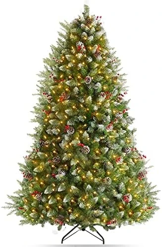 Okicoler Snow Flocked Artificial Holiday Christmas Pine Tree For Home, Office, Party Decoration W/ 350 Warm White Lights, Metal Hinges & Base, 7.5 Ft 12 Okicoler Snow Flocked Artificial Holiday Christmas Pine Tree For Home, Office, Party Decoration W/ 350 Warm White Lights, Metal Hinges & Base, 7.5 Ft - Image 10