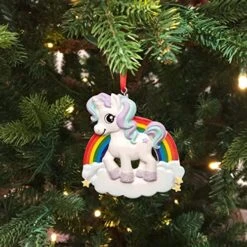 UniqXmas Personalized Unicorn Christmas Ornament 2023 - Free Handwritten Customization | Unicorn Toy With Rainbow & Glitter Stars For Xmas Tree | Unique Keepsake For Kids - Custom Name & Year -National Tree Company Sale Shop 51WmmWVVg1L