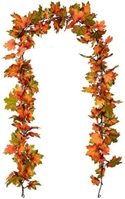 Artiflr 2 Pack Fall Garland Maple Leaf Clearance, 5.9Ft/Piece Hanging Vine Garland Artificial Autumn Foliage Garland Thanksgiving Decor For Home Wedding Fireplace Party Christmas -National Tree Company Sale Shop 51WyBZxpowL. AC