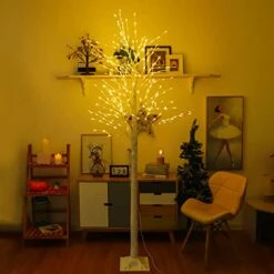 LAMPHOME Lighted Birch Tree, 7 Feet 304 LED Christmas Decorations Lighted Tree For Home, Party, Festival And Outdoor Use, UL Listed, Warm White -National Tree Company Sale Shop 51X20NPHUFL