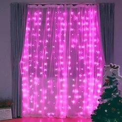 Fiee Fairy Curtain Lights,304 LED 9.8ftX9.8ft 30V 8Modes Safety Window Lights With Memory For Home Wedding Christmas Party Family Patio Lawn Garden Bedroom Outdoor Indoor Wall Decorations(Cool White) -National Tree Company Sale Shop 51X8m2bG76L. AC