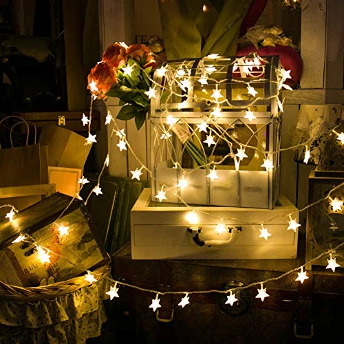 Twinkle Star 100 LED Star String Lights, Plug In Fairy String Lights Waterproof, Extendable For Indoor, Outdoor, Wedding Party, Christmas Tree, New Year, Garden Decoration, Warm White 3 Twinkle Star 100 LED Star String Lights, Plug In Fairy String Lights Waterproof, Extendable For Indoor, Outdoor, Wedding Party, Christmas Tree, New Year, Garden Decoration, Warm White