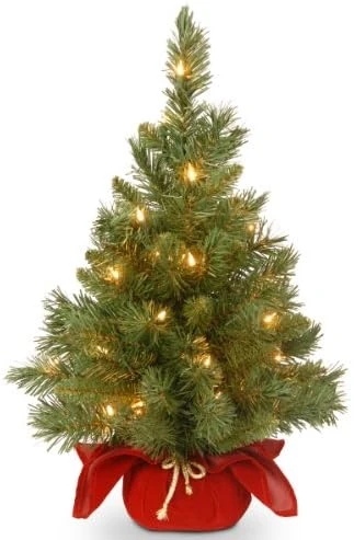 National Tree Company Pre-lit Artificial Mini Christmas Tree | Includes Small Lights And Cloth Bag Base | Majestic Fir - 2 Ft 7 National Tree Company Pre-lit Artificial Mini Christmas Tree | Includes Small Lights And Cloth Bag Base | Majestic Fir - 2 Ft - Image 5